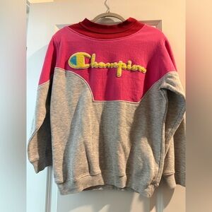 Vintage Champion Pink and Gray Sweatshirt
